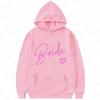 Team Bride Matching Hoodies Women Soft Casual Bridesmaid Bachelorette Party Gift Hooded Sweatshirts Wedding Group Outfits Tops