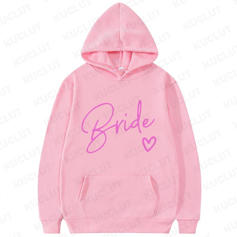 Team Bride Matching Hoodies Women Soft Casual Bridesmaid Bachelorette Party Gift Hooded Sweatshirts Wedding Group Outfits Tops