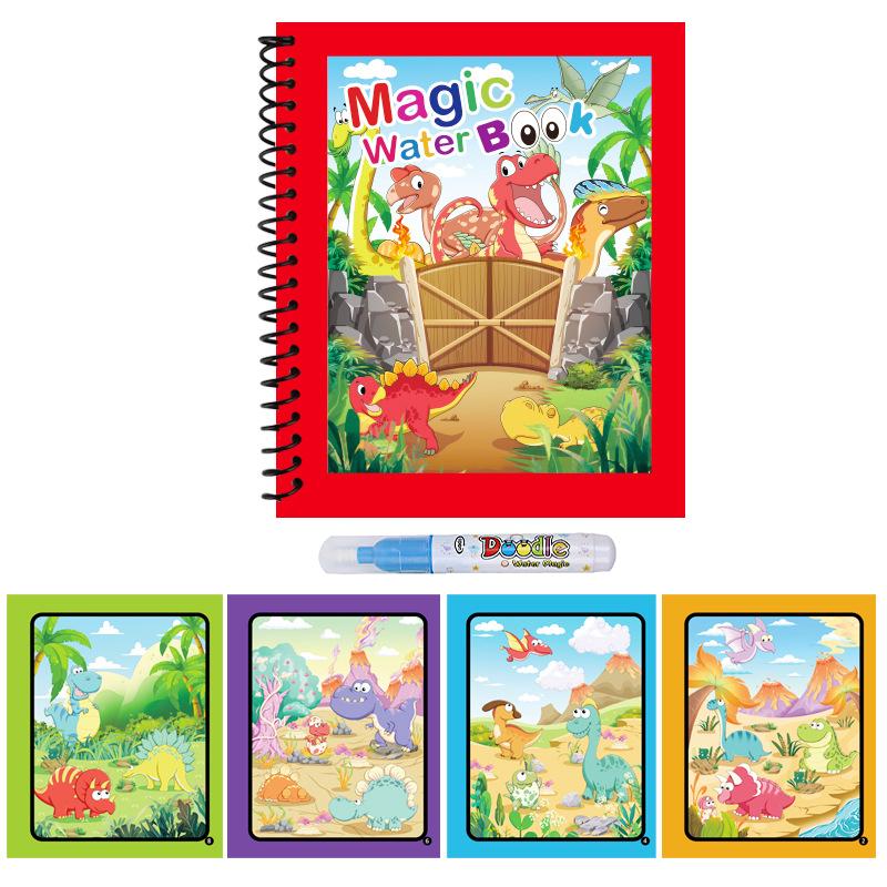 1pc Reusable Water Drawing Book Magic Water Book Mess-Free Magic Painting Pad with Refillable Water Pen Learning Education Toy