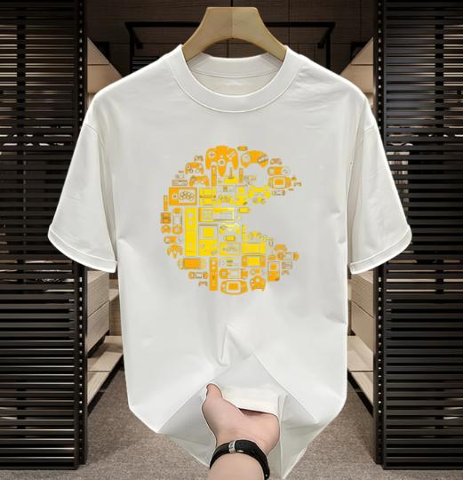 Pure cotton shortsleeved Tshirt Unisexs and Womens roundneck cartoon print casual top trendy fashion item