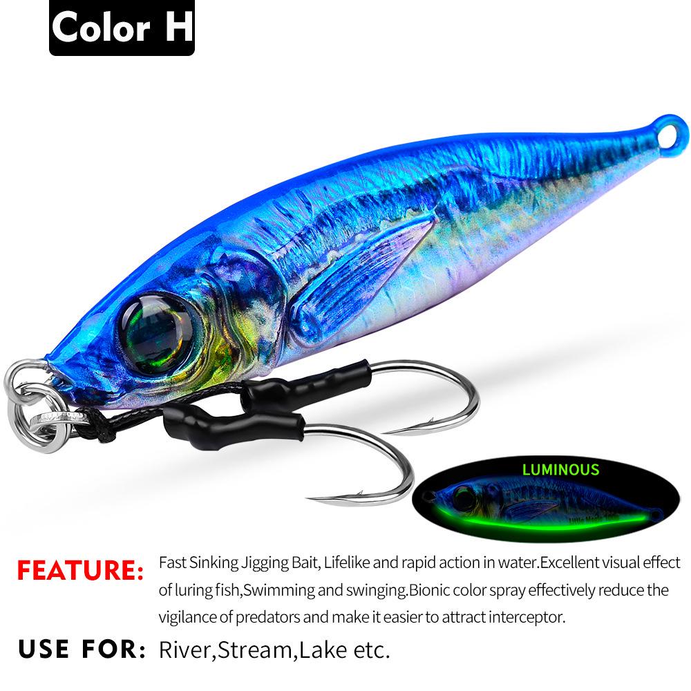 3D Printed Bionic Lure: Iron Plate Fishing Lure 7-200g for Freshwater and Saltwater, Ideal for Asp and Bass.