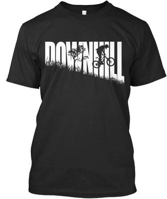 Downhill Mountainbike Mtb Rit Premium T-shirt Gemaakt in de VS Maat S tot 5XL