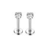 2 Stück Edelstahl Piercing Tragus Ohrstecker, Kristall Labret Kleiner Ohrstecker Helix Knorpel Ohrring für Frauen Körperschmuck