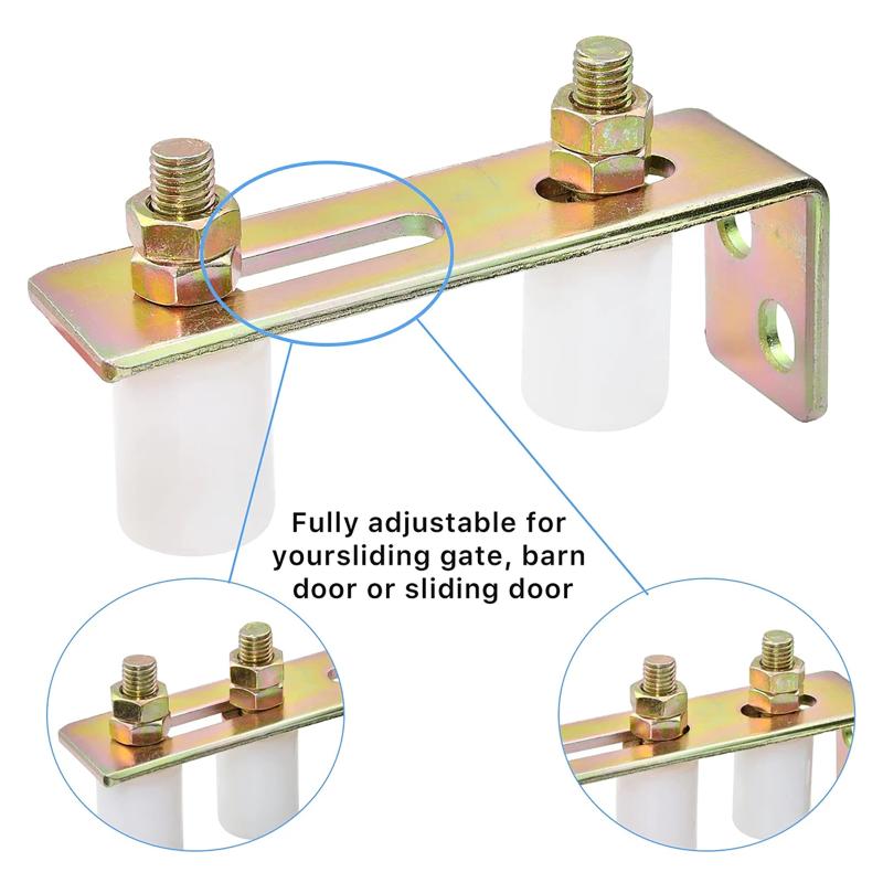 1Set Gate Rollers Sturdy Wear Resistant Convenient With L Shape Bracket For Fences Home Yard Sliding Door