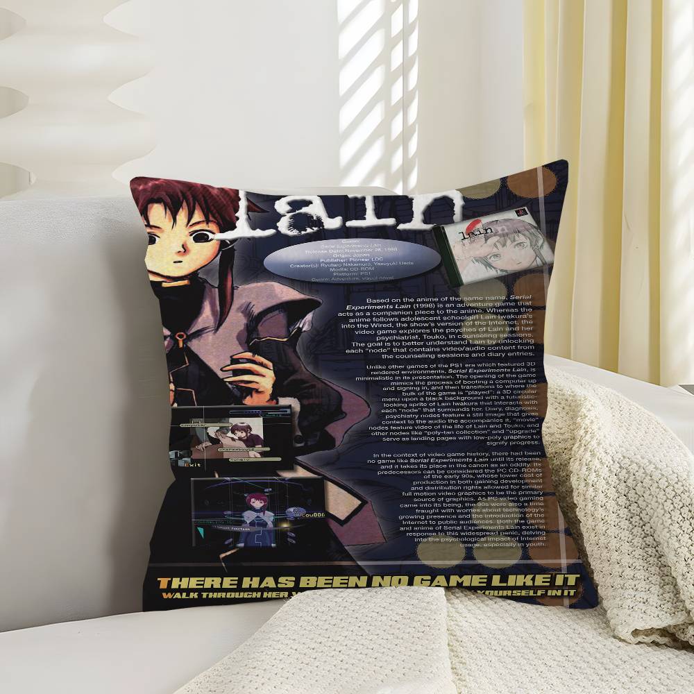 Japan Anime Lain Cushion Cover Pillow Cover Decor Pillowcase Printed Cushion Case for Couch