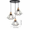 JOYINLED 3-Head Ceiling Lamp Indoor Lighting Living Room Kitchen Restaurant Ceiling Light Industrial Wood Iron Cage Pendant Lamp