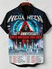 Helloween Banda 40 Aniversario Tour 2026 Camisa Hawaiana Impresión 3D Hombres Mujeres Moda Camisa de Manga Corta de un Solo Pecho Blusa de Rock