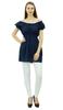 Bimba Women's Off shoulder Puff Sleeve Tops Elastic Waist Blouse Cotton