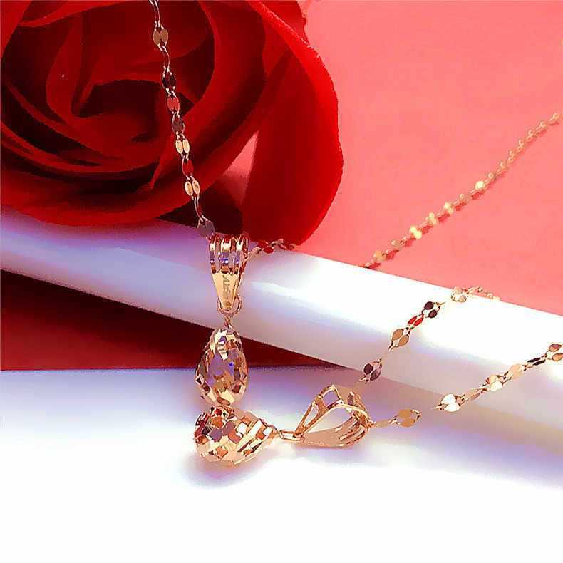 Purple Gold Hollow Water Drop Shape Simple Wind Personality Classic Fashion Color Gold Plated Rose Gold Pendant (single pendant)