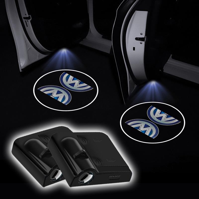 Car Stickers Wireless Led Emblem Car Door Welcome Laser Projector Lights Car Decor For Volkswagen VW Scirocco Polo Tiguan PASSAT