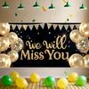 Goodbye Decor Confetti Background Farewell Banner Black Background We Will Miss You Sign for Office Decoration Indoor Decoration