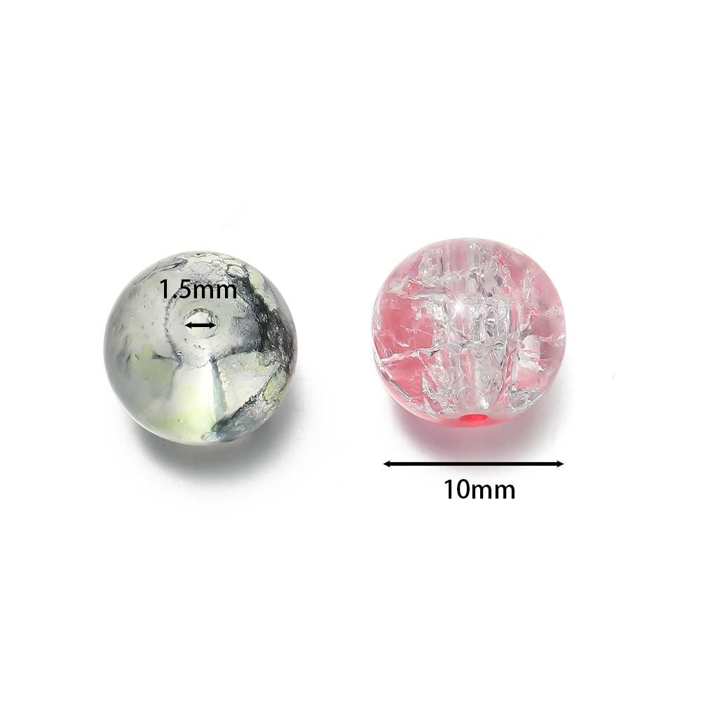 30pcs 10mm Mix Color Crystal Glass Beads 4 Styles Round Spacer Beads for Bracelet Necklace Earrings Jewelry Making Accessories