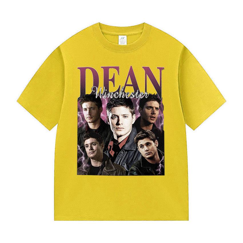 Vintage Dean Winchester Actor Graphic T Shirt Unisexs Fashion High Quality Clothing Tshirts Unisex 100 Cotton Oversized TShirt