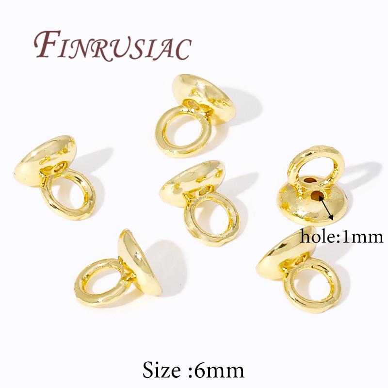 Crimp Beads For Jewelry 18K Gold Plated Crimps Cover Findings For DIY Bracelets Accessories Bead Tip Ball Chain Connectors