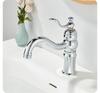 Tuqiu Gold Bathroom Faucet Brass Antique Bathroom Basin Faucet Cold And Hot Water Mixer Sink Tap Single Hole Lavotory Tap