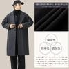 WUXZHI Chesterfield Trench Long Business Casual Long Cold Black Fashionable Men's Coat, Coat, Jacket, Autumn/Winter/Spring Outerwear, Windproof,