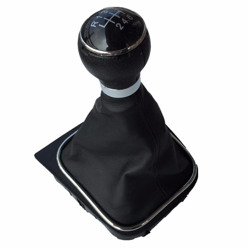 Pommeau de levier de vitesse 5/6 vitesses Soufflet Collier de soufflet Pour VW Golf 6 MK6 R20 Golf 5 A5 MK5 GTI GTD Jetta R32 A6 2004 2005 2007 2008-2014