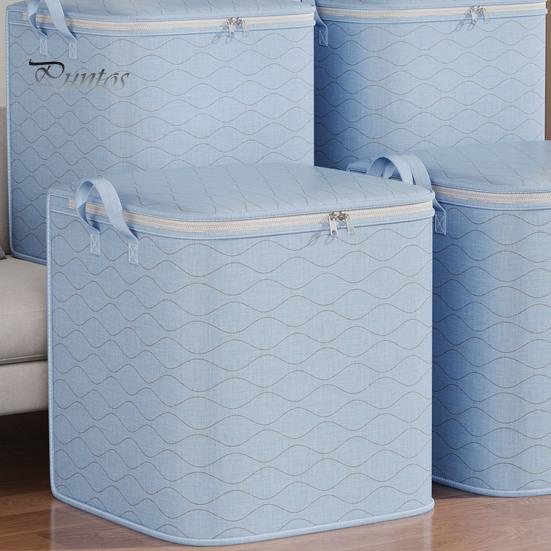 Large-Capacity Clothes Storage Bag with Handle Zipper Closure Dust-Proof Moisture-Proof Thickened Duvet Blanket Organizer Bag