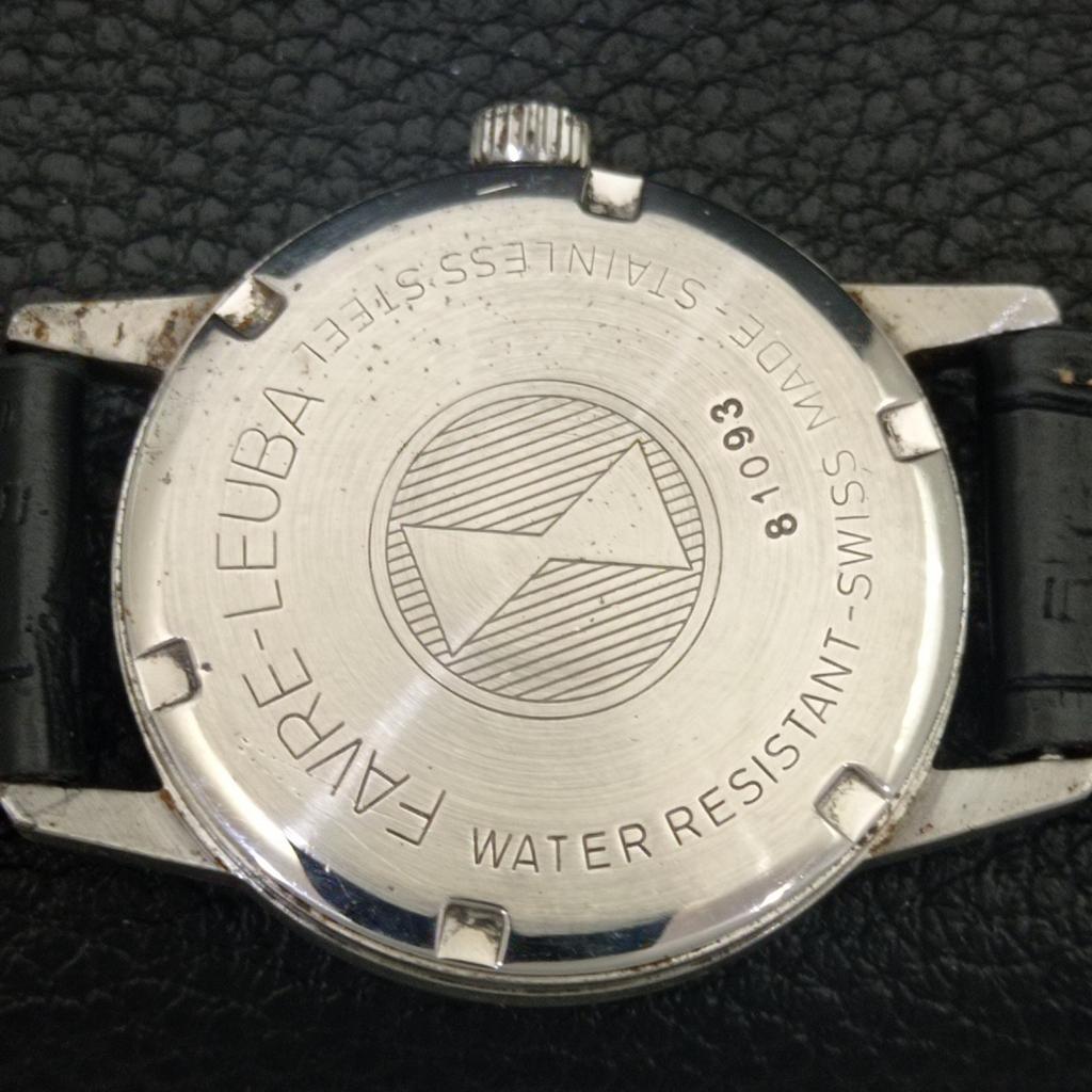 VINTAGE FAVRE LEUBA TWIN POWER 253 HAND-WINDING SWISS MENS GREY WATCH a703019-1 R212-a703019