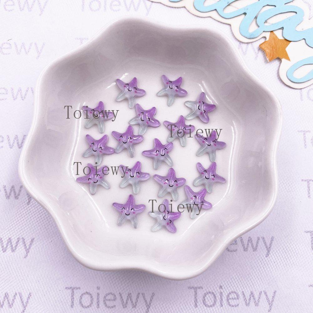 100pcs Resin Mini Colorful Kawaii Starfish Art Nail Flat back Star Rhinestone Accessories Scrapbook DIY Wedding Christmas Crafts