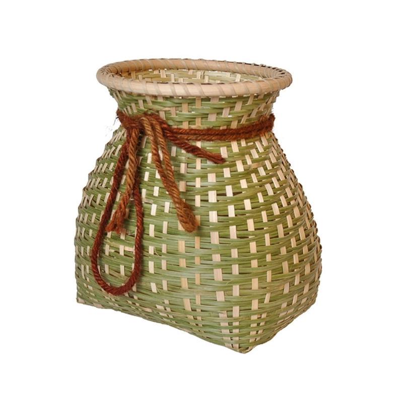 Handwoven Bamboos Fishing Basket and Flower Vases Traditional for Outdoor Lover and Home Decoration