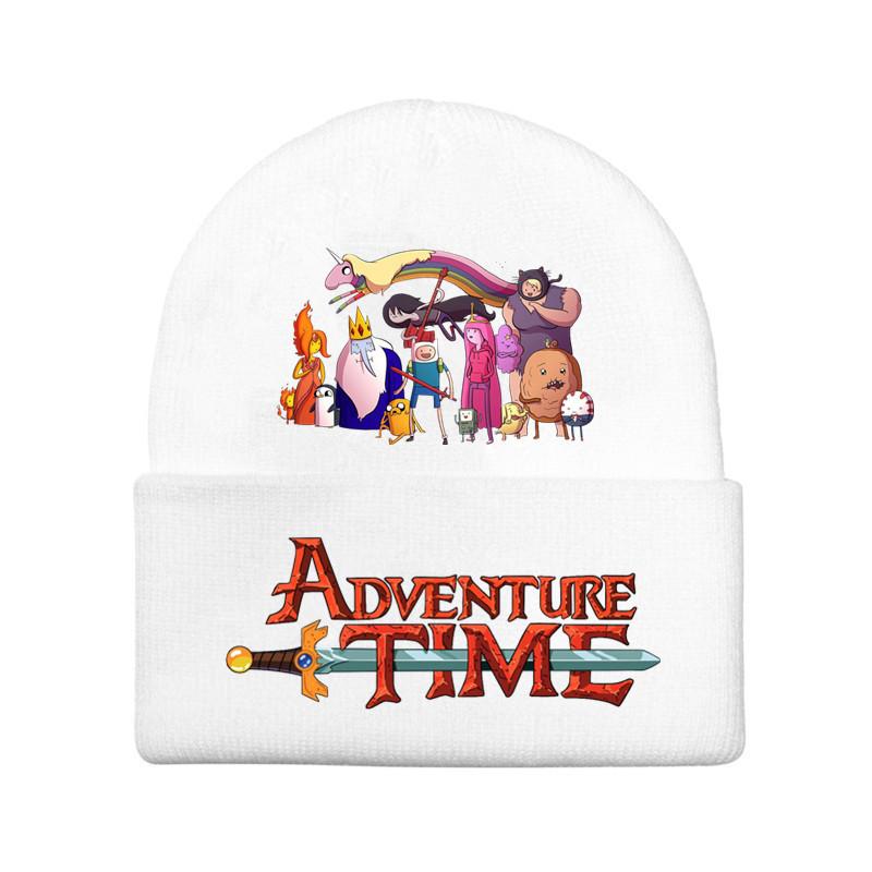 Adventure Time Cartoon Print Acrylic Knit Hat Winter Warm Unisex Beanie For Adults Teens