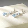 Drop Earrings For Women Blue Sapphire Earrings Gemstone Wedding Engagement Party Jewelry