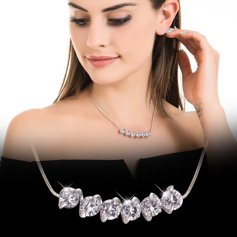 Elegant Korean Style Heartbeat Necklace For Women Featuring Aaa Grade Zirconia Waves