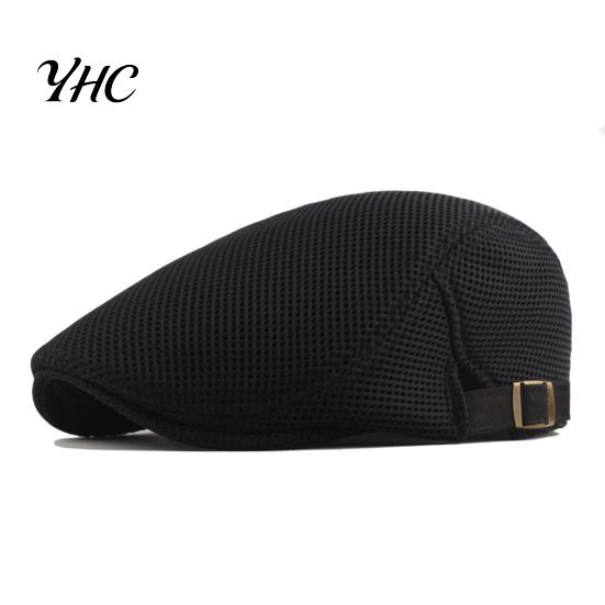Polyester Convenient Men Hat Perfect Gifts Hollow Cap Washable Beret for Daily