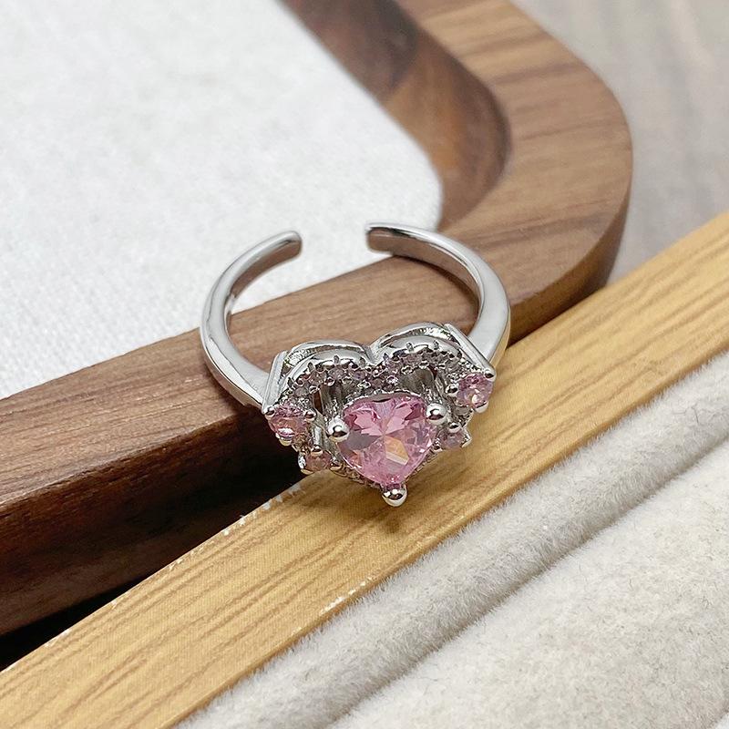 [Crystal Color Diamond] Color Treasure Full Diamond Super Immortal Zir*****Pening Ring French Niche Light Luxury High Sense Ring Female