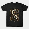 Men Black Print T-shirt Ouroboros No-Cut Transfer Paper Print Cotton Tshirt