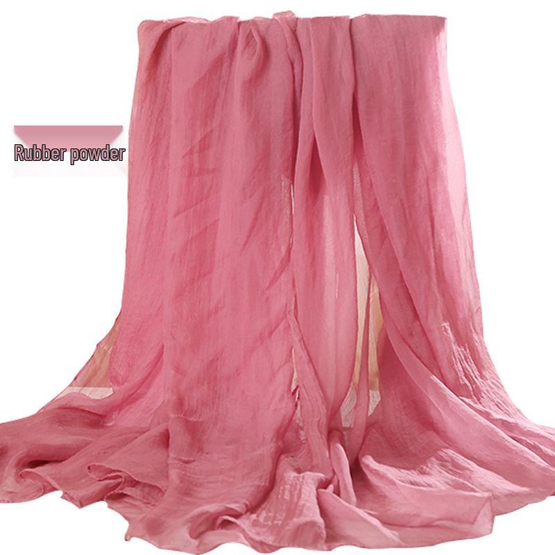 Versatile Summer Red Silk Scarf: Multifunctional Imitation Silk Shawl, Sunscreen Beach Towel, Dancing Gauze Scarf for Women