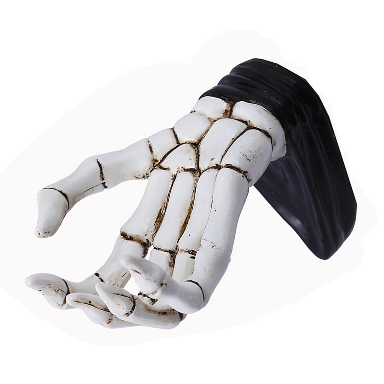 

Прочная смоляная рука-скелет Подставка для украшений Многофункциональный настенный крючок Портативный для организации ключей и аксессуаров