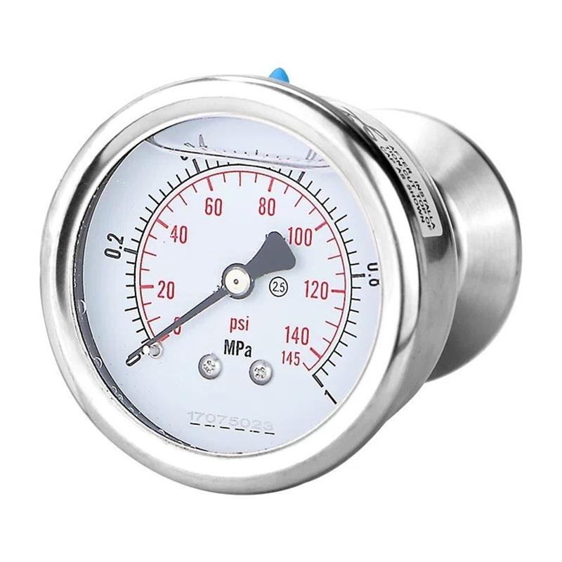 Manometer Mpa/Psi 1.5 inch (50.5mm) 2 Inch(64mm)Tri Clamp Diaphragm Pressure Gauge SS304 Stainless Steel Body SS316 Diaphragm