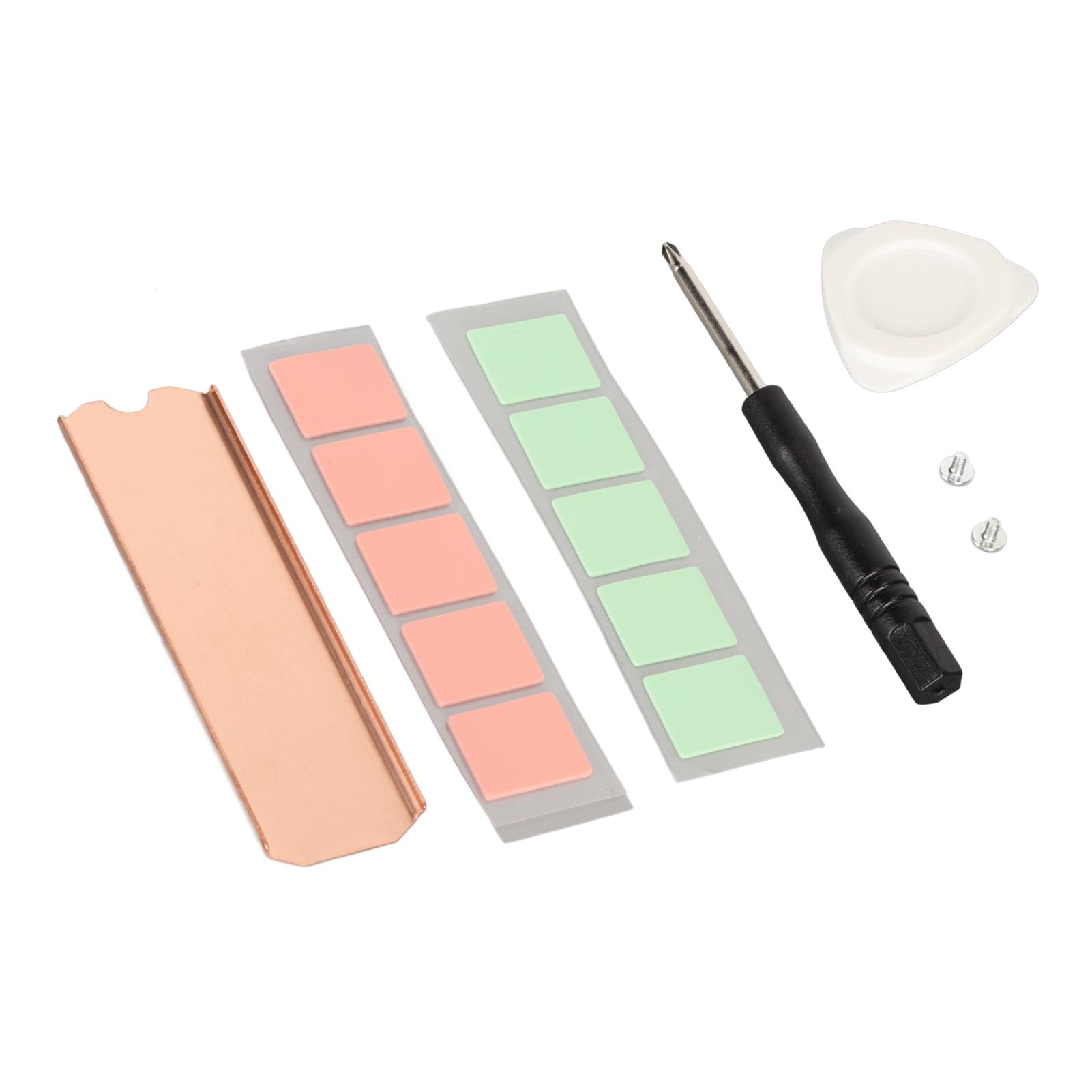 

M.2 2280 SSD Copper Heat Sink Stable Rustproof Hard Disk Heat Sink with Silicone Thermal Pad for M.2 2280 NVMe SSD