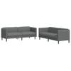 Vidaxl 2-Cz. Living Room Set, Dark Grey, Upholstered In Fabric