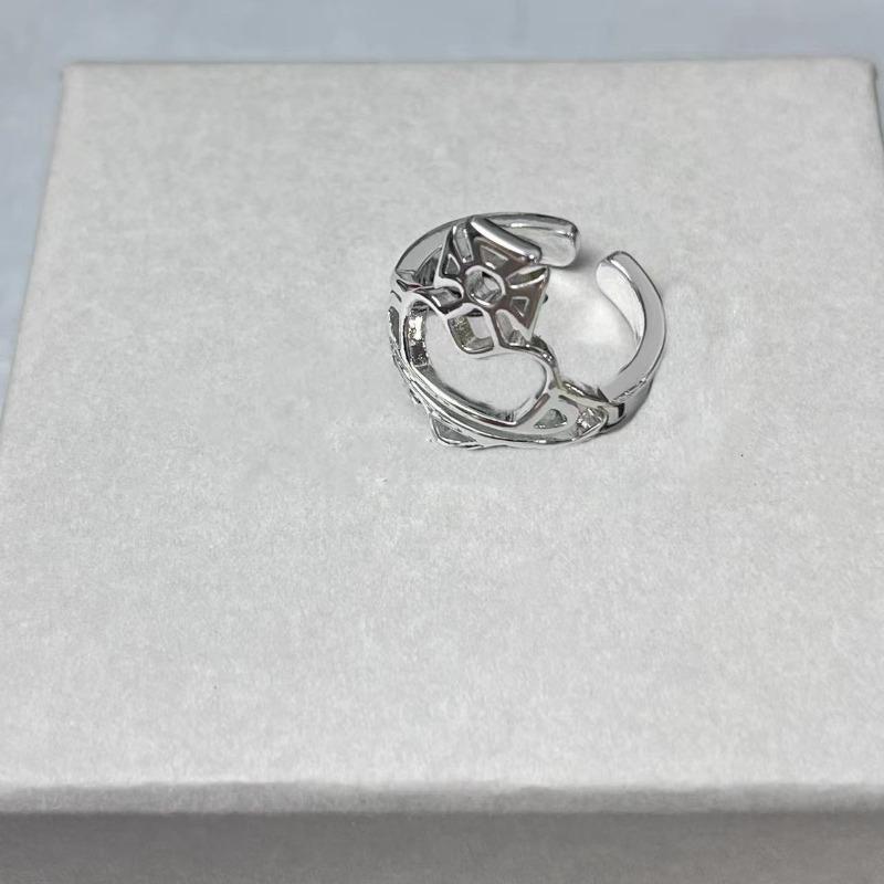 Hollow Heart Adjustable Ring Punk Vintage Jewelry For Women Girls Fashion Geometric Irregular Rings