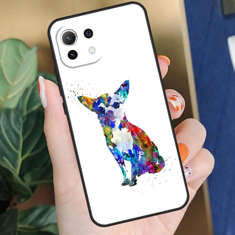 Chihuahua Face Floral Dog Case For Xiaomi 15 14 Ultra 13T 14T 15T Pro 17 Pro Max POCO X7 Pro X5 X6 F5 F6 F7 F8 Coque