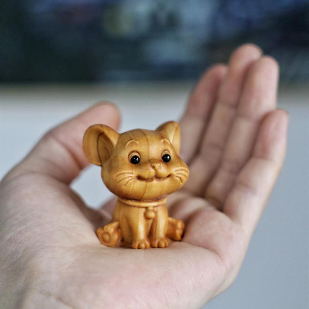 Holz Katze Tiger Schlange Dekoration Haus Schreibtisch Ornamente Chinesischer Stil Haustier Niedlich Kleines Tier Holz Handwerk Kindergeschenk