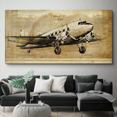 Retro Poster Vintage Airplane Canvas Painting Aircraft Prints Wall Art Pictures for Living Room Cuadros Modern Home Decoration