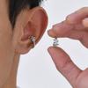 Men's Ear Bone Clip,Silver Color Zircon Lightning Clip Earring,Classic Punk Jewelry Gifts for Him