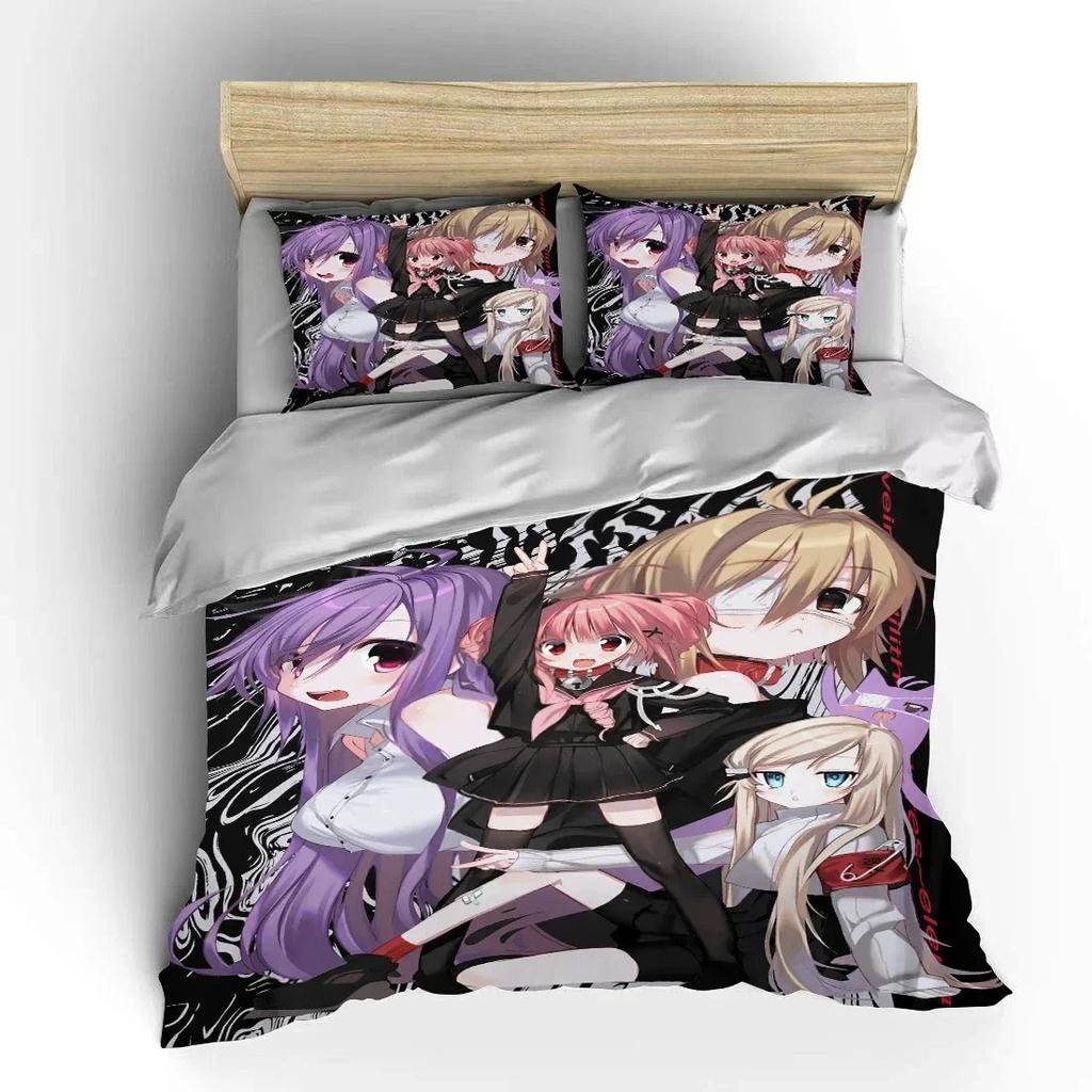 Japanese 3D Anime Moe Double Bed Duvet Cover Luxury European Bedding Sets Soft Pillow Cases Home Textiles