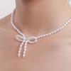 European & American Cross-border Bowknot Faux Pearl Choker Necklace: Niche Design & Light Luxury for Women