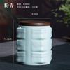 Modern Square Blue Ceramic Tea Canister with Wooden Lid Household Sealed Moisture-Proof Storage Jar Simple Coffee Bean Candy Jar