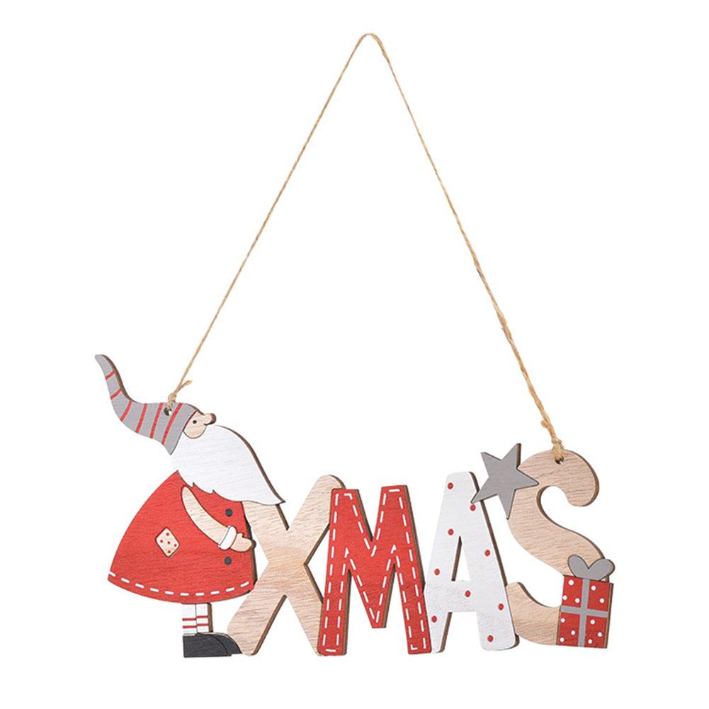1 Pcs 23*13CM Wooden Santa Claus Letter Hanging Door Hanging Christmas Tree Party For Home Door Xmas Tree Pendants