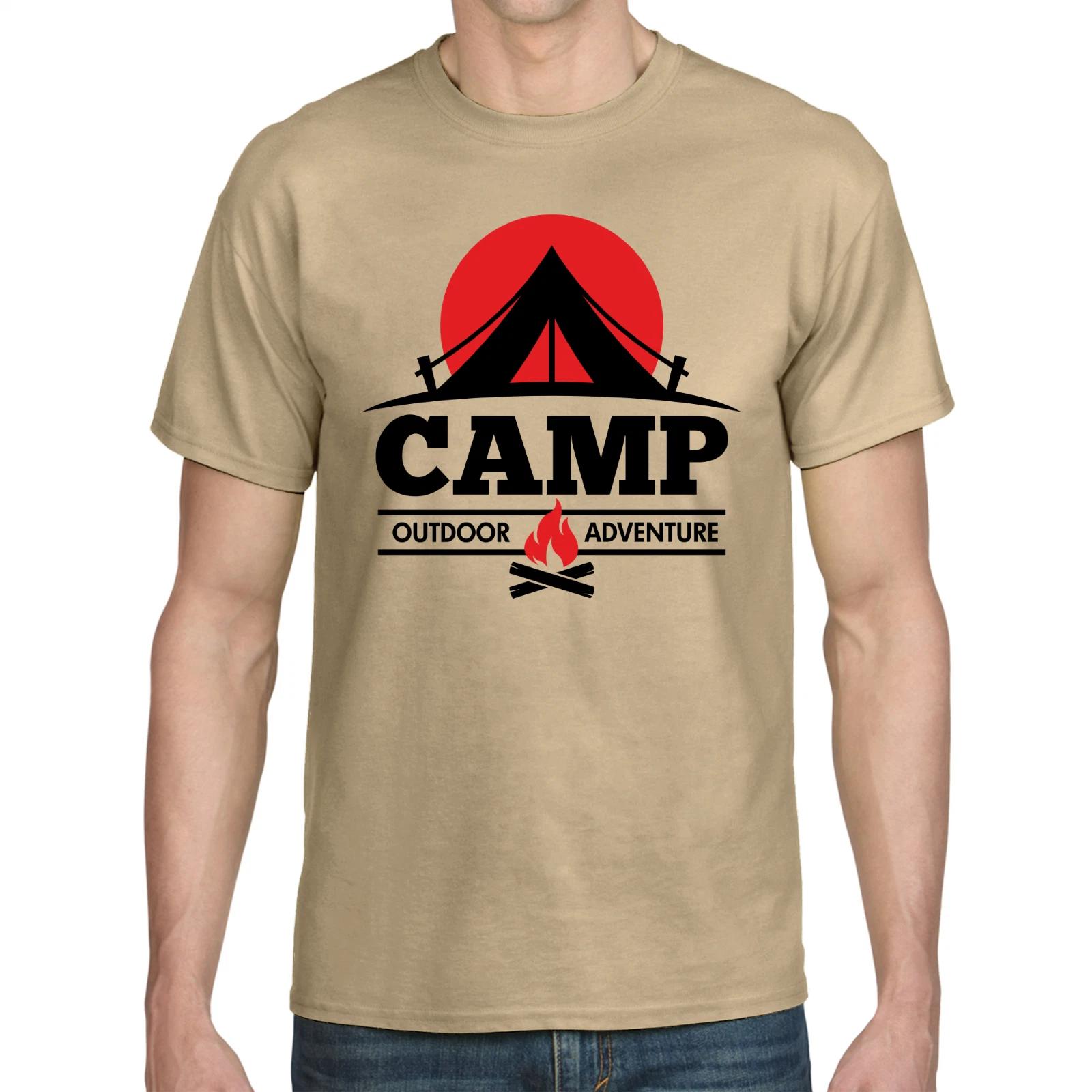 Men s and Women s T-shirts CAMP Outdoor Adventure Camping Travel Campfire Tent Summer Holiday XXL