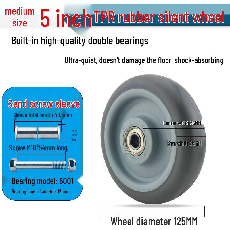 Nylon Swivel Caster Wheels: 2-6 inch Heavy-Duty Rubber & Flat Plate Options