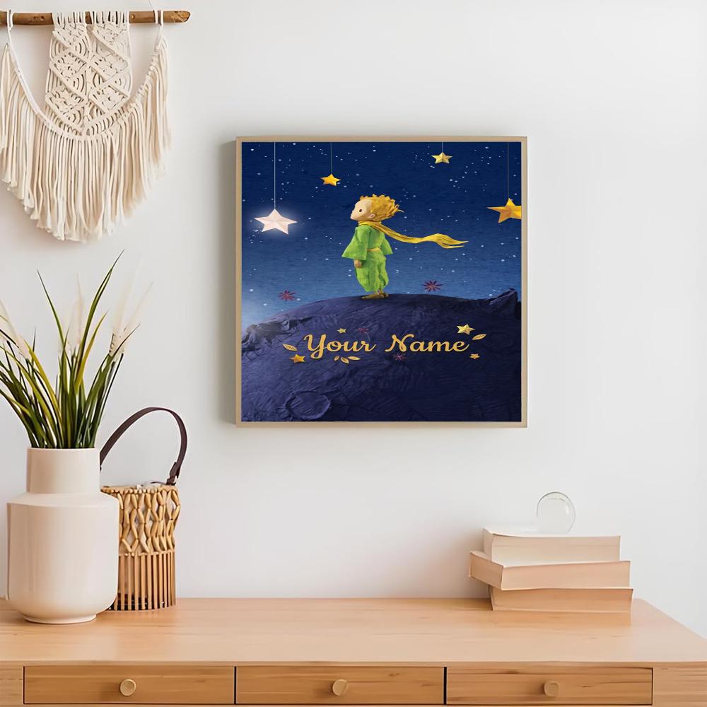 Little Prince Personalized Name Round Diamond Painting Kit Diamond Embroidery Painting Rhinestones Mosaic Frameless Handwork Decoration Arts