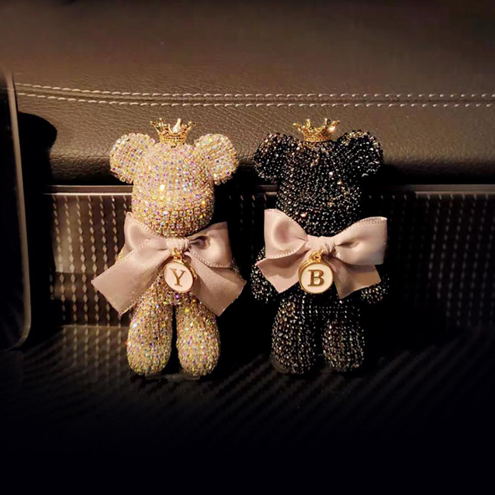 Crystal Diamond Cute Bear Car Fragrance Perfume Clip Air Outlet Aroma Air Fresher Decoration Accessories Aromatherapy