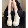 First Layer Cowhide~ Leather Little White Shoes Women's Muffin Thick Baseplate Shoes Small People Increase Height Big Head Casual Bread Women's Shoes